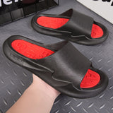 Men's Shoes Summer Luxury Sandals EVA Injection Beach Lightweight Non Slip Casual Slippers Mart Lion Black 40 