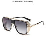 Cool Luxury SteamPunk Style Side Shield Sunglasses Men's Women Vintage Brand Design Shades 717 Mart Lion C2 UV400 