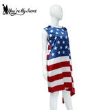 Unisex Adult Carnival American flag Cloak Cosplay Costume Independence Day National World Flag Fancy Dress MartLion   