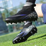 Soccer Shoes Football Men's Spikes Ankle Protect Elastic Non Slip Abrasion Resistant Lightweight MartLion   