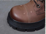 Suede Cow Leather Moccasins Rubber Soled Lofers Women Ankle Boots Chunky Sneaker Shoes MartLion