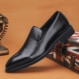 Gentleman Leather Shoes Men's Leisure Brown Loafer MartLion black 10 
