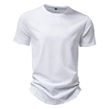 Outdoor Casual T-shirt Men's Pure Cotton Breathable Crew-Neck Short Sleeve Mart Lion White EU size S 