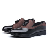 Designer Dress Shoes Men's Wed Dress Slip on Casual Oxfords Wedding Party Club Mart Lion Brown 38 