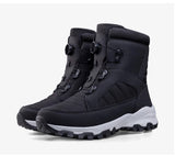 Rotating Button Men's Snow Boots Warm Thicken Plush Winter Waterproof Hiking Wear Resistant Anti Slip MartLion   