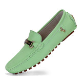Men's Genuine Leather Loafers Soft Moccasins Shoes Autumn Flat Driving Folding Bean Zapatos Hombre MartLion 15119-green 44 