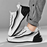  Trendy Microfiber Men's Casual Shoes Lace-up 'Sports Sneakers Breathable Non-slip Outdoor Students Walking Fitness Mart Lion - Mart Lion