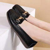 Summer Women Flats Shoes Cutouts Genuine Leather Loafers Breathable Ballet Flats Oxford Casual MartLion Black 35 