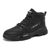 Men's Shoes Winter Workwear Boots Outdoor Sports Trend Casual High Top Martin Retro Mart Lion Black 39 