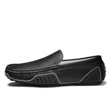 Golden Sapling Party Shoes Men's Slip on Loafers Elegant Casual Leather Flats Dress Moccasins MartLion Black 41 