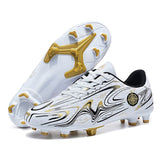 Children's Football Boots Men's Studded Lightweight Soccer Shoes For Kids Training Footwear Mart Lion WhiteGold cd Eur 33 