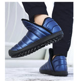 Winter Warm Plush Boots Men's Women Blue Casual Short Light Waterproof Shoes Footwear MartLion   