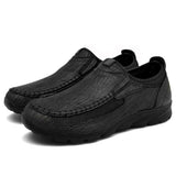 Men's Shoes Breathable Loafers Sneakers Flat Handmade Retro Leisure Loafers Casual MartLion 0523 black 39 