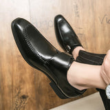 British Style Men's Dress Shoes Formal Split Leather Footwear Buckle Strap Oxfords Mart Lion   