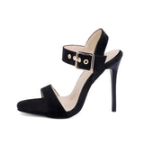 Black Apricot Women Sandals High Heels Office Lady Shoes MartLion Black 5 