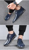 Men's Casual Leather Shoes Lace-up Hollow Breathable Driving Flats Outdoor Sports Mart Lion   