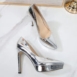 Ladies High Heels Women Party Shoes Platform Ladies Pumps Elegant Gold Silver Super High Heels 12cm MartLion   