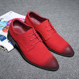 Men's Casual Shoes Lace-up Suede Leather Light Driving Flats Classic Retro Oxfords Mart Lion Red 38 China