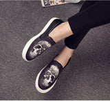 Men's Casual Shoes Spring High End Street Style Trend Skulls Print Flat Skateboard Party Slip-on Loafers Mart Lion   