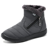 Women Boots Watarproof Ankle For Women Winter Shoes Keep Warm Snow Female Zipper Winter Mujer MartLion Gray 39 