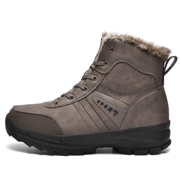 Men's Boots Lightweight and Warm Winter Snow Boots Waterproof Non-slip Shoes Lace-up Mid-tube Velvet MartLion   
