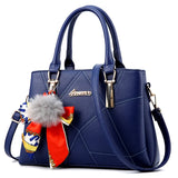 Women's Handbags Square Bag Vintage Designer Messenger PU Leather Handbag Casual Shoulder Top-Handle Totes MartLion dark blue 31x21x13cm 