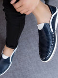 Men's Casual Shoes Genuine Leather White Sneakers Loafers Breathable Sapato Social Masculino Mart Lion   