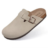 Classic Cork Slippers And Clogs For Women Men's Slip-on Cork Mules Sandals Summer Beach Shoes Arch Support Flat MartLion Suede Grey 44(fit 27.5cm) 