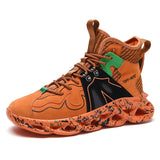 Casual Men's Shoes Lightweight Sneaker Autumn Ankle Shoes Non-slip Running Footwear MartLion Orange 39 