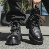 Men's English Style Thick Sole Design Men Boots  Layer Leather Casual Boots