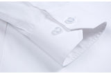 Men's Long Sleeve Standard-fit Solid Basic Dress Shirt Patch Single Pocket Formal Social White Work Office Mart Lion   