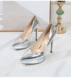 Ladies High Heels Women Party Shoes Platform Ladies Pumps Elegant Gold Silver Super High Heels 12cm MartLion   