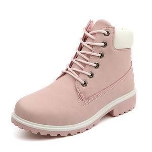 Autumn Early Winter Shoes Women Snow Boots Ladies Ankle Boots Hard Outsole Black Pink MartLion Pink 9 