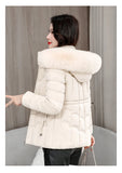 Down winter Jacket Women Parkas  Warm Cotton Padded Coat Ladies Short Overcoat Hooded MartLion   