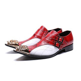 Luxury Men's Genuine Leather Loafers slip on Retro Tassel Shoes Elegant Dress outdoor Simple Casual Comfort Flat Footwear Mart Lion red 6 