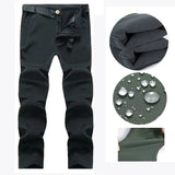 Men's Winter Fleece Army Military Tactical Waterproof Softshell Jackets Coat Combat Pants Fishing Hiking Camping Climbing Trousers MartLion Black Pant X5 S 45-55kg 