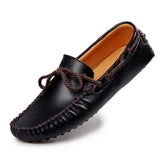 Autumn British Style Loafers Shoes Men's Low Cut Lacing Casual Genuine Leather MartLion   