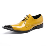 Luxury Men's Leather Shoes Formal Dress Party Wedding Office Work Slip on Casual MartLion yellow 37 