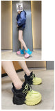  Women's High Platform Chunky Sports Shoes Pink White Sport Sneaker Tennis Elegant Mart Lion - Mart Lion