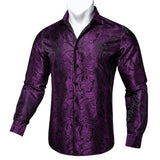 camisa masculina Black Men's Long Sleeves Floral Shirt with Collar Pin Turn-Down Collar Slim Blouse Party Four Season MartLion CY-2012-XZ0014 S 