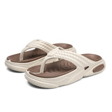 Men's Slippers Summer EVA Soft-soled Platform Slides Sandals Indoor Outdoor Shoes Walking Beach Flip Flops MartLion Beige brown 40-41(25.5CM) 