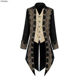 Men's Steampunk Gothic Victorian Jacket Vintage Purple Velvet Tailcoat Medieval Frock Coat Uniform Renaissance Homme MartLion   