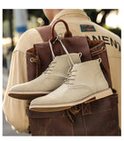 Autumn Retro Men's Dress Shoes Casual Ankle Boots Pointed Suede Leather zapatos hombre vestir MartLion   