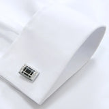 Men's French Cuff Dress Shirt Slim Fit Covered Button Cotton Male Party Wedding Tuxedo Shirts  with Cufflinks MartLion   