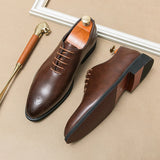 Mens Leather Shoes High Men's Shoes Oxford Wedding Men Dress Leather Shoes Gentleman Office Man Shoe MartLion