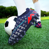 Soccer Shoes For Men's Kids Football Non-Slip Light Breathable  Athletic Unisex Sneakers AG/TF Futsal Training Mart Lion   