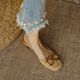 French Vintage Women Sandals Summer Elegant Low Heel Shoes Lazy Casual Muller MartLion a5 suede 2.5cm 41 