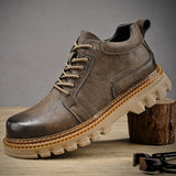Leather Men Boots Cow Leather Upper Durable Sole Lace up Winter Boots Leisure Outdoor Shoes For Man MartLion