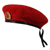 Autumn winter cap warm woolen octagonal hat adjustable beret hats versatile unisex beanie pure color beret caps MartLion red 3  