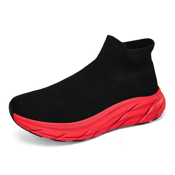  Spring Summer Classic Black Red Socks Shoes Men's Women High-top Trainers Breathable Platform Sneakers MartLion - Mart Lion